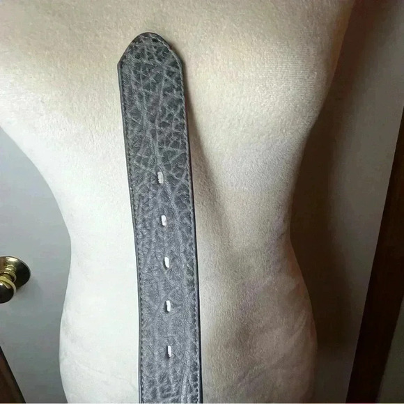 Justin Genuine Bullhide Belt Made In USA Gray Size 32 T4 Womens Western Cowboy - Picture 6 of 7